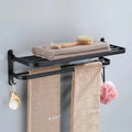 Toalheiro Duplo Preto Matte 58cm - Casas Gael