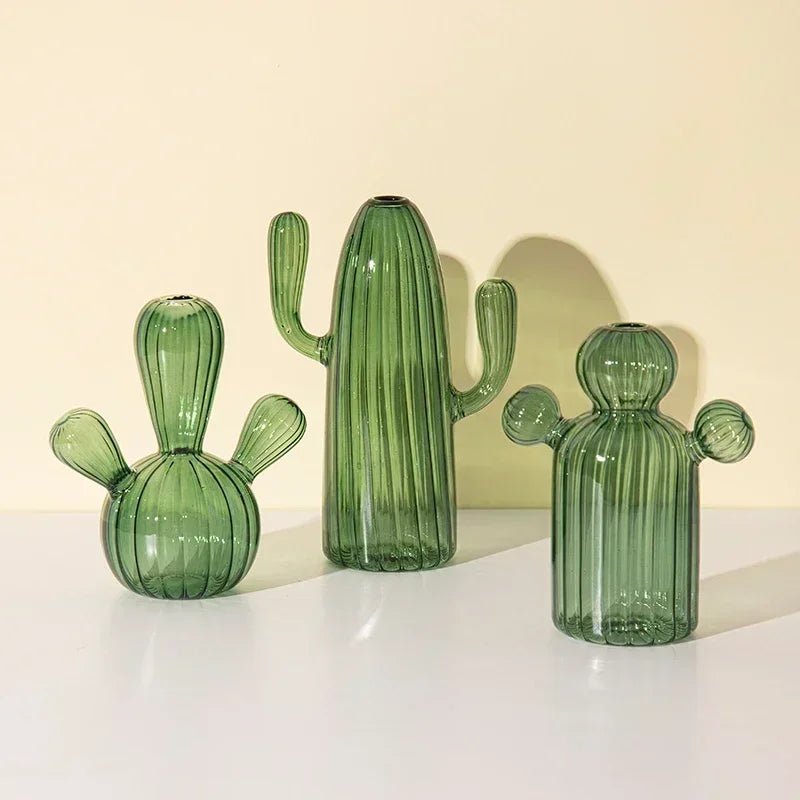 Vaso de Plantas Decorativo Cactos em Vidro - Casas Gael