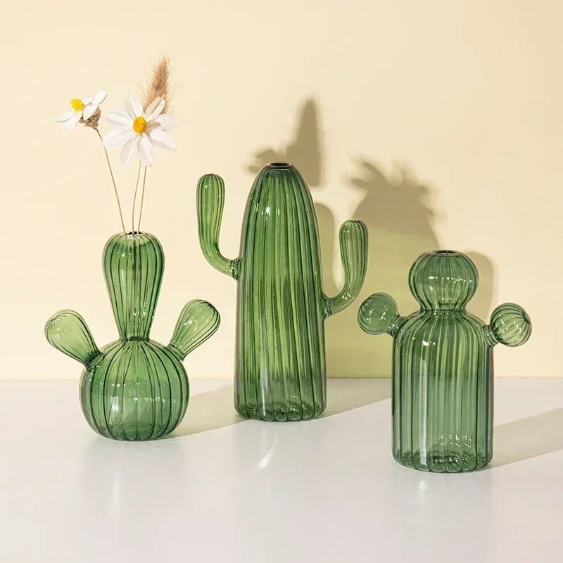 Vaso de Plantas Decorativo Cactos em Vidro - Casas Gael