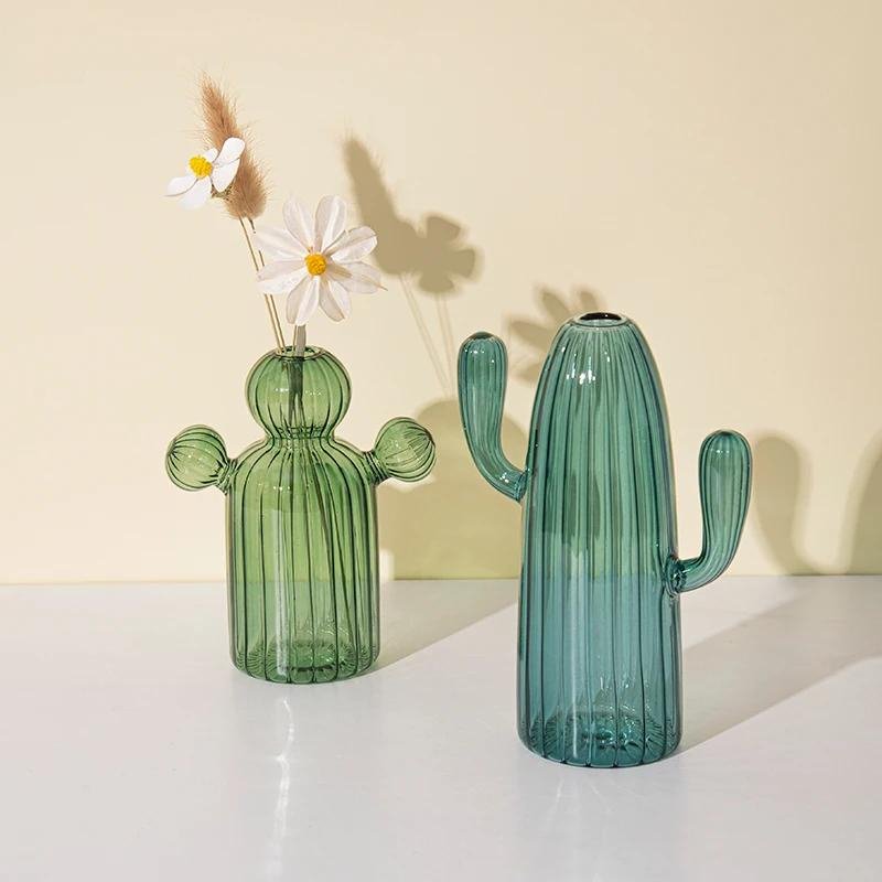 Vaso de Plantas Decorativo Cactos em Vidro - Casas Gael