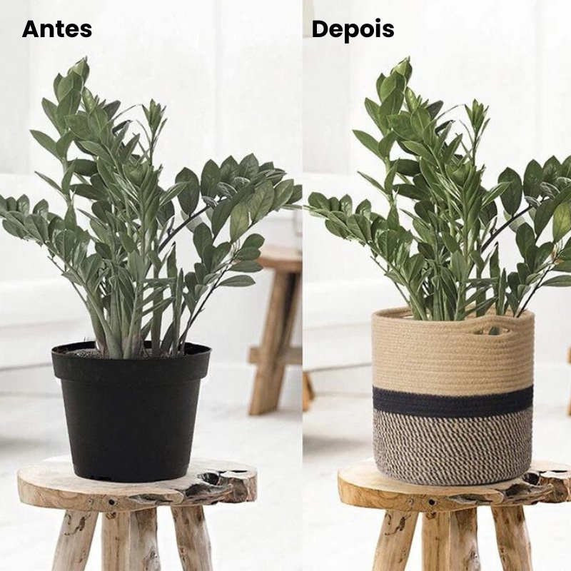 Vaso Para Planta em Tecido Decorativo - Casas Gael